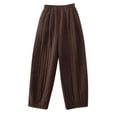 thumbnail image 1 of Lovskoo Women's Puffer Pants Winter Warm Cotton Padded Trousers Loose and Casual Solid Color Elastic Waist Wide Leg Pants Coffee M, 1 of 9