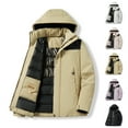 thumbnail image 1 of Lovskoo Women's Rain Jacket Hooded Technical Fleece Lined Casual Waterproof Windbreaker Outdoor Charging Outerwear Breathable Thick Fleece Hiking Clothes Trendy Jacket Black, 1 of 9