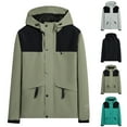 thumbnail image 1 of Lovskoo Women's Rain Jacket Hooded Trenchcoat Casual Waterproof Windbreaker Outdoor Thin Charge Coat and Sports Hiking Outerwear Coat Black, 1 of 3