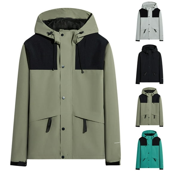 Lovskoo Women's Rain Jacket Hooded Trenchcoat Casual Waterproof Windbreaker Outdoor Thin Charge Coat and Sports Hiking Outerwear Coat Green