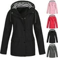 thumbnail image 1 of Lovskoo Women's Rain Jacket Sport Casual Waterproof Windbreaker Solid Rain Jacket Outdoor Plus Size Hooded Raincoat Windproof Black, 1 of 4