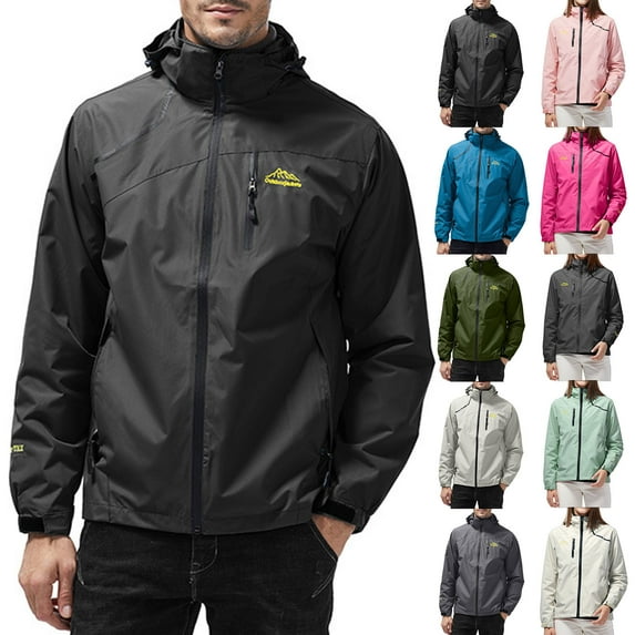 Lovskoo Women's Rain Jacket Technical Casual Waterproof Windbreaker Ladies Fleece Thickened Warm Hooded Reversible Jacket Pink