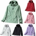 thumbnail image 1 of Lovskoo Women's Rain Jacket Technical Casual Waterproof Windbreaker Outdoor Couples Thin Jacket Lapel Zipper Loose Soft Top Long Sleeve Hooded Coat/Jacket White, 1 of 8