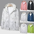 thumbnail image 1 of Lovskoo Women's Rain Jacket Technical Casual Waterproof Windbreaker Solid Print Outdoor Windproof Charge Coat Hooded Pocket Long Sleeve Top Jacket Coat Black, 1 of 5