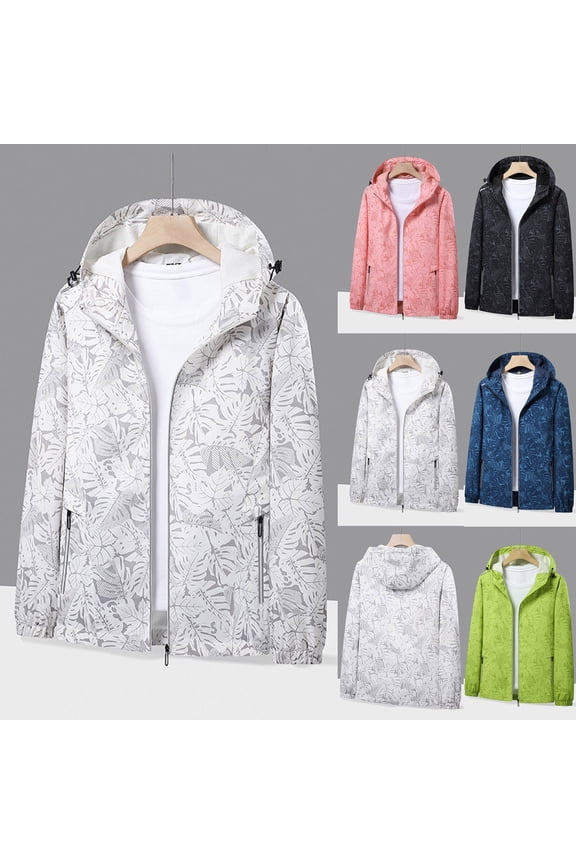 Women's Rain Jacket Technical Casual Waterproof Windbreaker Solid Print Outdoor Windproof Charge Coat Hooded Pocket Long Sleeve Top Jacket Coat Green
