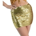 thumbnail image 1 of Lovskoo Women's Sequin Mini Skirt Sparkly High Waist Bodycon Party Short Glitter Skirts Gold, 1 of 5