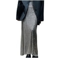 thumbnail image 1 of Lovskoo Women's Sequin Skirt Maxi High Waist Elegant Loose Sparkle Ankle Length Skirt Party Cocktail Silver, 1 of 7