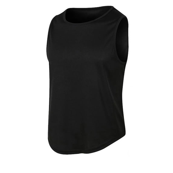 Lovskoo Women's Summer 2024 Sleeveless Yoga Tops Workout Round Neck Solid Color T-Shirt Running Tank Tops Black 3XL