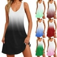 thumbnail image 1 of Lovskoo Women's Summer Dresses 2025 Beach Casual Sleeveless Gradient Print V Neck Dress Loose Tank Sundress with Pocket Pink, 1 of 7