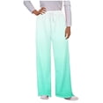 thumbnail image 1 of Lovskoo Womens Gradient Color Sweatpants Wide Leg High Waisted Drawstring Sweat Pants Fall Pants with Pockets Mint Green, 1 of 6