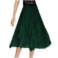 thumbnail image 1 of Lovskoo Women's Sweet Ruffled Tutu Tulle Skirt Elastic High Waist Tiered Mesh Midi Skirt Green, 1 of 9