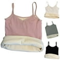 thumbnail image 1 of Lovskoo Women's Thermal Fleece Lined Underwear Tops Cami Tank Top Thick Plush Sleeveless Tight Fit V-Neck Strap Vest Gray, 1 of 4
