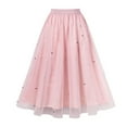 thumbnail image 1 of Lovskoo Women's Tulle Skirt Elegant Pleated Skirts for Women Midi Length Elastic Waist Pink, 1 of 9