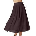 thumbnail image 1 of Lovskoo Women's Tulle Skirts Midi Elastic High Waist Pleated Mesh Flowy A-Line Party Long Tutu Skirts Coffee, 1 of 6