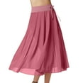 thumbnail image 1 of Lovskoo Women's Tulle Skirts Midi Elastic High Waist Pleated Mesh Flowy A-Line Party Long Tutu Skirts Hot Pink, 1 of 5