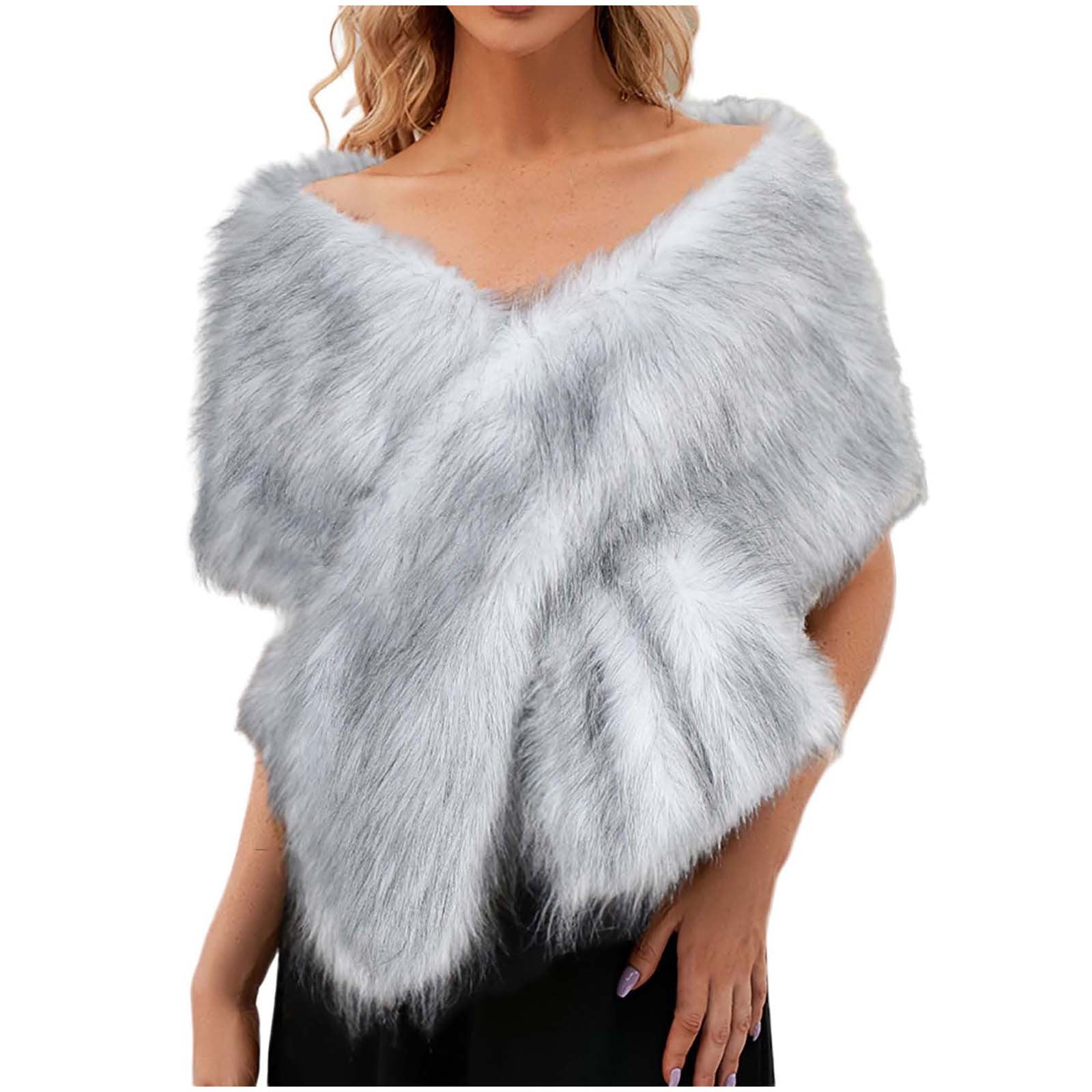 faux fur shawls for bridesmaids
