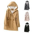 thumbnail image 1 of Lovskoo Women's Winter Coats Fleece Parkas Anoraks Thick Warm Hooded Long Sleeve Pockets Cardigan Ladies Solid Mid-Length Coat Beige, 1 of 8