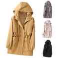 thumbnail image 1 of Lovskoo Women's Winter Coats Fleece Parkas Anoraks Thick Warm Hooded Long Sleeve Pockets Cardigan Ladies Solid Mid-Length Coat Gold, 1 of 9