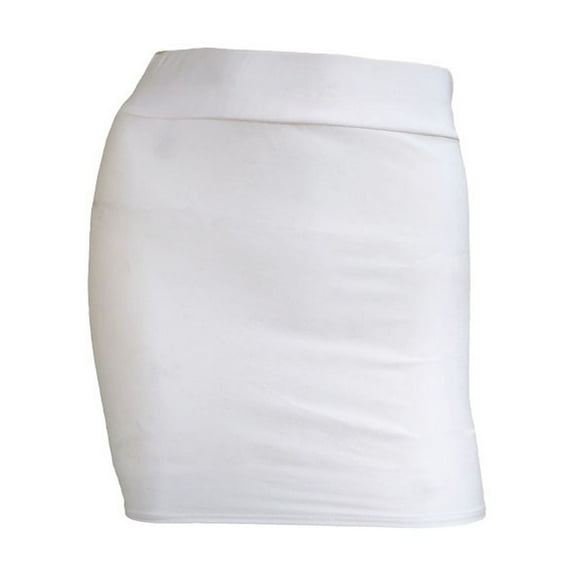 Lovskoo Women's Workout Skirt Basic Stretchy High Waist Pencil Bodycon Short Mini Skirts for Women White