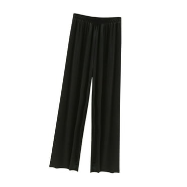 Lovskoo Women's Yoga Sweatpants Wide Leg High Waisted Athletic Workout Comfy Joggers Pants with Pockets Black L