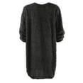 thumbnail image 1 of Lovskoo Womens Fleece Tunic Pullover Long Sherpa Dress Solid Color Fuzzy Sweatshirts Oversized Fluffy Dress with Pockets Black, 1 of 5
