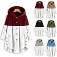 thumbnail image 1 of Lovskoo Womens Full Zip Up Hoodie Fuzzy Fleece Jacket Plus Size Button Fluffy Pullover Tops Long Sleeve Hooded Coat Blue, 1 of 5