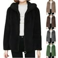 thumbnail image 1 of Lovskoo Womens Full Zip Up Hoodie Fuzzy Fleece Jacket Plus Size Comfortable Casual Pocket Solid Color Long Sleeve Hooded Casual Outwear Blouse Green, 1 of 7