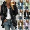 thumbnail image 1 of Lovskoo Womens Full Zip Up Hoodie Fuzzy Fleece Jacket Plus Size Fluffy Pullover Tops Long Sleeve Hooded Blouse Sweatshirt Gray, 1 of 9