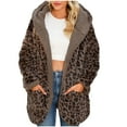 thumbnail image 1 of Lovskoo Womens Full Zip Up Hoodie Fuzzy Fleece Jacket Winter Double-Sided Velvet Coat Outerwear Coat Black, 1 of 6