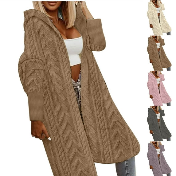 Lovskoo Womens Full Zip Up Hoodie Fuzzy Fleece Jacket Winter Warm Oversized Longline Fluffy Coat with Pockets Purple