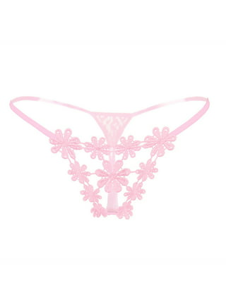 Odeerbi 2024 Lace Briefs Seamless Panty Women Lingerie Thongs Panties Ladies  Hollow Out Underwear Hot Pink 