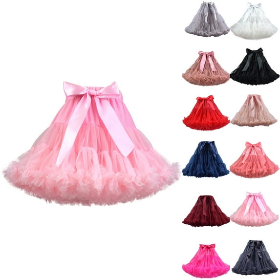 Lovskoo Womens Pleated Tulle Petticoat Tutu Puffy Skirt Short Soft Yarn Princess Skirt for Adult Teen‘S 1950S Vintage Mesh Underskirt Black