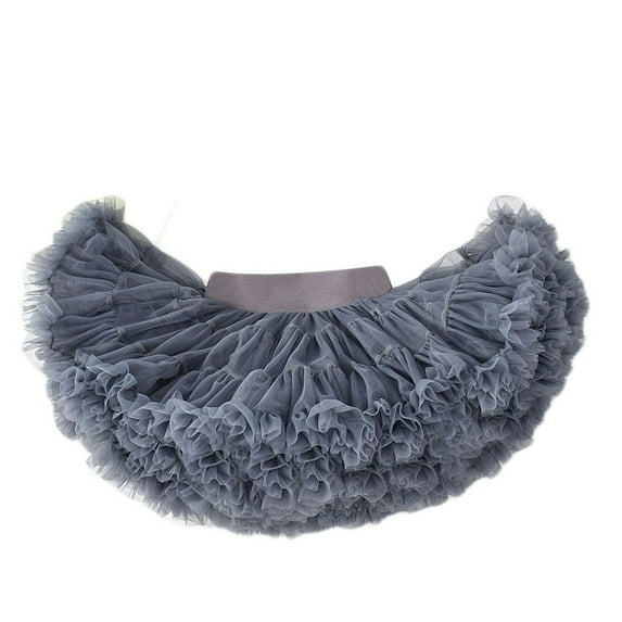 Lovskoo Womens Pleated Tulle Petticoat Tutu Puffy Skirt Short Soft Yarn Princess Skirt for Adult Teen‘S 1950S Vintage Mesh Underskirt Gray