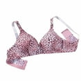 thumbnail image 1 of Lovskoo Womens Plus Bra Comfortable Bra Wireless Bra Full Figure Bra Push Up Bra Unlined Leopard Print Fashion Printing Comfortable Hollow Out No Rims Coffee, 1 of 8