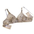 thumbnail image 1 of Lovskoo Womens Plus Bra Comfortable Bra Wireless Bra Full Figure Bra Push Up Bra Unlined Leopard Print Fashion Printing Comfortable Hollow Out No Rims Gold, 1 of 4