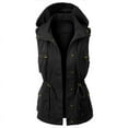 thumbnail image 1 of Lovskoo Womens Sleeveless Hooded Anorak Jacket Outdoor Cotton Cargo Utility Trendy Vest with Pockets Black, 1 of 4