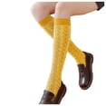 thumbnail image 1 of Lovskoo Womens Socks Over The Calf Fashion Plaid Ladies Cotton Middle Tube Socks Stockings Calf Socks Yellow, 1 of 4