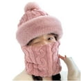 thumbnail image 1 of Lovskoo Womens Solid Color Thick Scarf Mask with Integrated Ear Protection Thick Warm Headband Cap Pink, 1 of 4