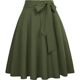 Maxi Skirt Women Fashion Casual Skirt With Pockets Vintage High Waist Pleated Skirt Red Walmart