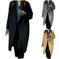 thumbnail image 1 of Lovskoo Womens Winter Coats Double Breasted Pea Coat Turn Down Collar Long Sleeve Casual Coat Cardigan Trench Coat Overcoat Gray, 1 of 7