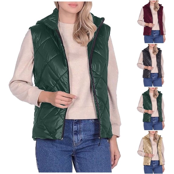 Lovskoo Womens Winter Coats Hooded Quilted Jacket Warm Clothes Plus Size Lapel Cotton Padded Coat Long Sleeve Jacket Claret