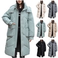 thumbnail image 1 of Lovskoo Womens Winter Coats Hooded Quilted Jacket Warm Pocket Long Jacket Long Sleeve Parkas Outerwear Cotton Padded Outerwear Black, 1 of 6