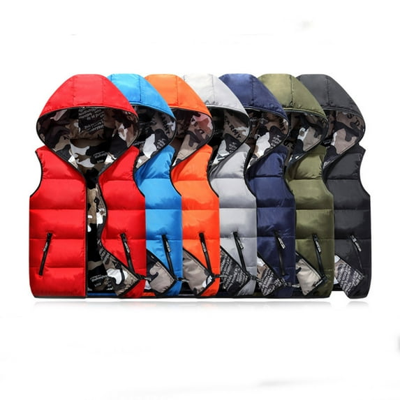 Lovskoo Womens Winter Coats Hooded Quilted Puffer Vest Sleeveless 10 Colors Warm Coat Wadded Jacket Cotton Padded Outerwear Blue