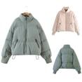 thumbnail image 1 of Lovskoo Womens Winter Coats Quilted Jacket Long Sleeve Solid Stand-Up Collar Cardigan Outerwear Padded Coat Gray, 1 of 9