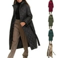 thumbnail image 1 of Lovskoo Womens Winter Coats Quilted Jacket Warm Clothes Plus Size Lapel Cotton Padded Coat Long Sleeve Jacket Claret, 1 of 6