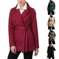thumbnail image 1 of Lovskoo Womens Winter Coats Quilted Jacket Warm Clothes Plus Size Lapel Cotton Padded Coat Long Sleeve Jacket Claret, 1 of 9