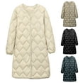 thumbnail image 1 of Lovskoo Womens Winter Coats Quilted Jacket Warm Pocket Long Sleeve Parkas Outerwear Cotton Padded Outerwear Beige, 1 of 9
