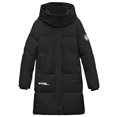 thumbnail image 1 of Lovskoo Womens Winter Coats Quilted Jacket Zipper Long Sleeve Hooded Cotton Padded Jacket Black, 1 of 9