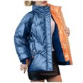 thumbnail image 1 of Lovskoo Womens Winter Coats Quilted Jacket Zipper Long Sleeve Hooded Cotton Padded Jacket Dark Blue, 1 of 7
