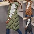 thumbnail image 1 of Lovskoo Womens Winter Coats Quilted Puffer Vest Warm Pocket Hooded Coat Long Jacket Sleeveless Parkas Outerwear Cotton Padded Outerwear Black, 1 of 8
